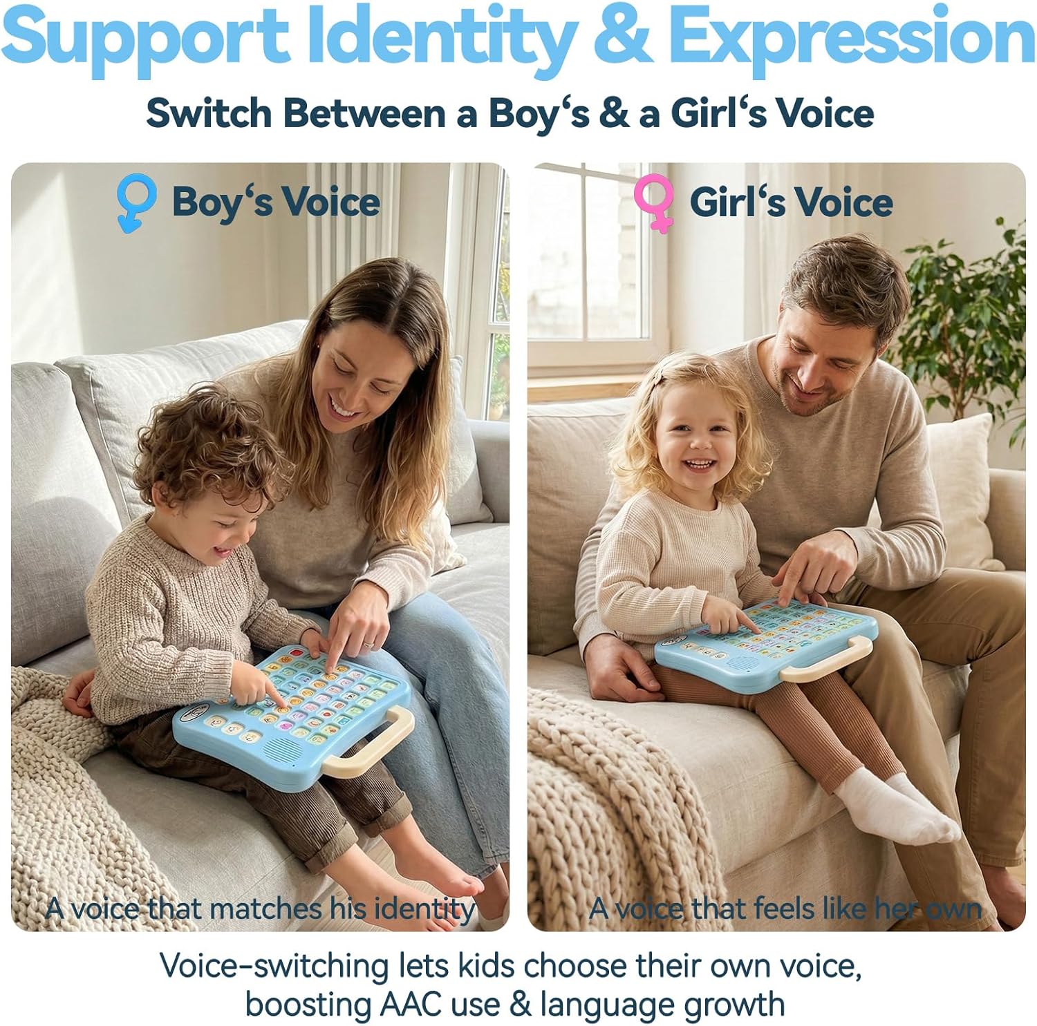 AAC Device for Autism & Nonverbal Kids – Communication Tool with Boy & Girl Voices
